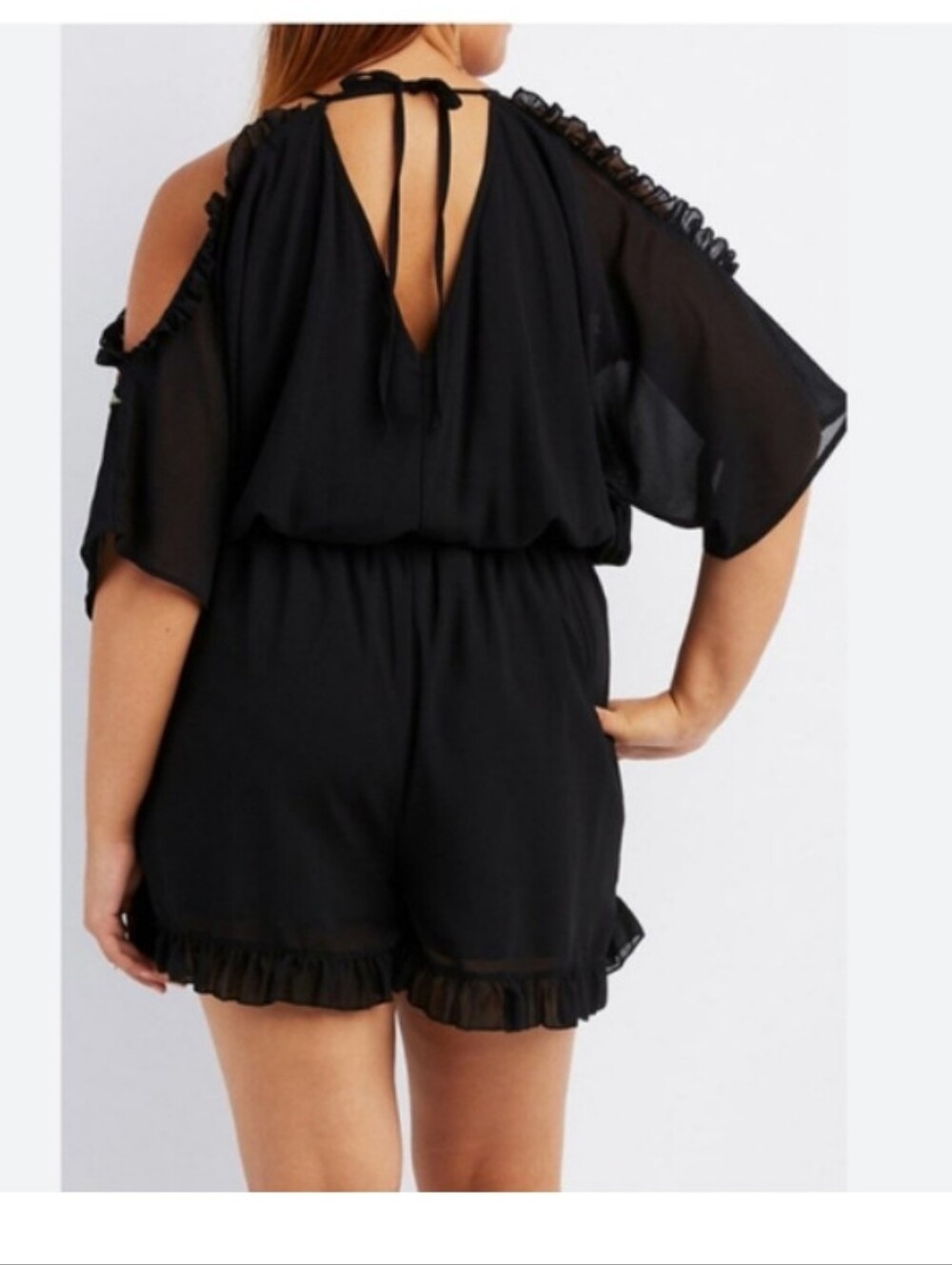 FLORAL CHIC WOMEN'S FLORAL ROMPER SIZE S, NAVY BLUE